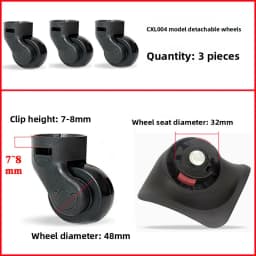 Detachable Universal Wheel Luggage Wheel Tool Box Makeup Case Roller No Disassembly Needed Single Wheel Slider Tool