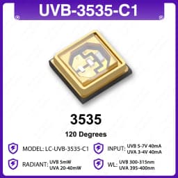 Deep UV LED UVC 280nm UVB 300nm + UVA 395nm Diodes 3535 SMD 5~15mW Chip DIY Ultraviolet Lamps For Water Air Virus Sterilization