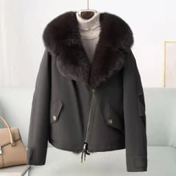 2026 Winter New High End Big Fur Collar Workwear Down Cotton Jacket Women's Fashion Short Thicken Cotton Female Parkas Coats