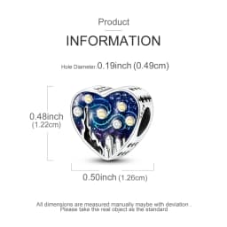 925 Sterling Silver Little Van Gogh Starry Sky Charms Bead CZ Zircon Shining Star Dangle Fit Original Bracelet DIY Women Jewelry