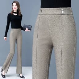 Women's Micro Flared Pants 2025 New Autumn And Winter High Waisted Ladies Woolen Pants Loose Elegant Femme Leisure Pants