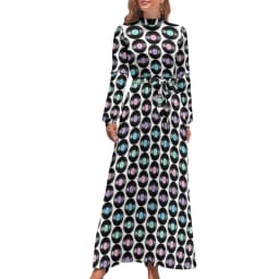White Music Notes Dress Note Worthy Print Sexy Maxi Dress Aesthetic Bohemia Long Dresses High Waist Pattern Clothing
