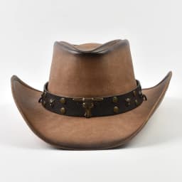 100% Leather Western Cowboy Hat Men Wide Brim Gentleman Church Jazz Cap Cowgirl Hats Sombrero Hombre
