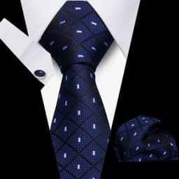 Men Business Tie Set Classic Plaid Dot Necktie Cufflinks Stripe Handkerchief For Wedding High Quality Formal Gravata Accessories