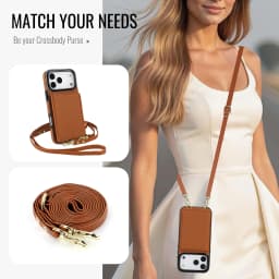 Crossbody Card Holder Wallet Leather Case For iPhone 17 Pro Max 16 Plus 15 Plus 14 13 12 11 Strap Pocket kickstand RFID Cover