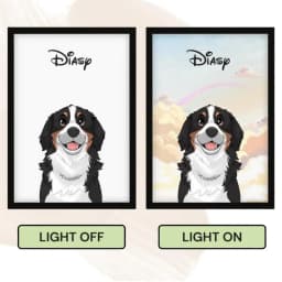 Custom Pet Photo Frame Lamp Personalized Pet Portrait And Name Night Light Dog Cat Memorial Photo Frame Wall Room Decor Gift