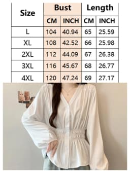 Plus Size Women Clothing Spring Autumn New V-Neck Long Sleeved Shirt&Blouses Solid OL Casual Business Top To Cover The Stomach