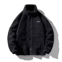 Winter Thickened Warm Cotton Jacket Men's Style Simple Lamb Velvet Stand Collar Cotton Coat Youth Fashion Casual Wear