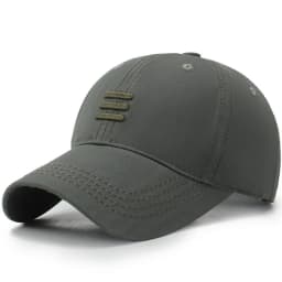 Solid Color Baseball Cap 3‑Bar Raised Embroidery Adjustable Back Closure Lightweight Sun‑Protective Hat for Fishing Travel Wear