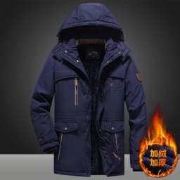 Men Winter Parka Down Jackets Military Windproof Hooded Parka Male Fur Collar Fleece Parkas Men Fashion Casual Thick Jacket
