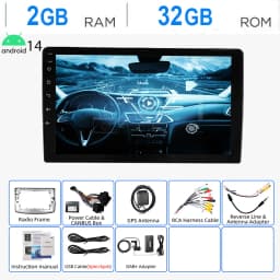 ESSGOO 10"Android 15 4+64G For VW Passat B6 B7 CC Magotan 2010-15 Car Stereo Wireless Carplay GPS Navi Bluetooth RDS WIFI Radio