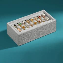Velvet Stackable Jewelry Display Tray Grid Slot Design Pallet Portable Organizer Rings Earrings Rectangular Drawer Storage Plate