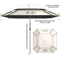 UPF50+ Black Glue Fishing Umbrella | 360° Adjustable Sun Protection, Portable Foldable Outdoor Sunshade with Carry Bag