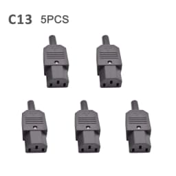 5/10pcs IEC 320 AC Power Connector C13 C14 Rewireable 10A 250V Black Electrical 3 Pin Female Male Straight Cable Plug Socket
