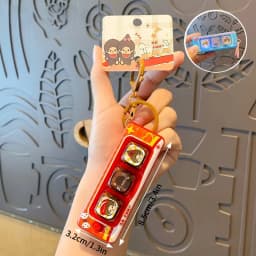 Monchhichi Keycap Clicker Anti Stress Key Cap Keyboard Fidgets Keychains Funny Squishy Bag Charms Accessories 몬치치 키링