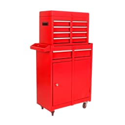 5 Drawers Garage Tool Box Heavy Duty with Rolls Removable Top and Adjustable Shelves for Workshop Tools Storage