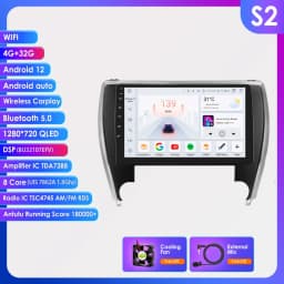 Hizpo Car Radio Player Head Unit Plug And Play For Toyota Camry 2015-2017 North America Version GPS Navigation Android Auto DSP
