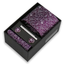 Luxury Tie Set For Men Business Gift Box Wedding Party Fashion Men Tie Set Paisley Handchief Cufflink Tie-Clip Suit Gift For Man