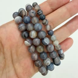 Natural Stone Purple Botswana Stripes Onyx Agate Round Loose Beads 6 8 10 MM Pick Size For Jewelry Making DIY