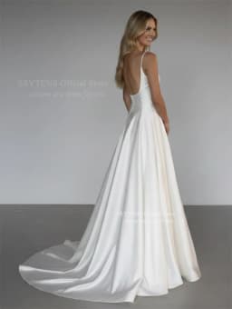 SSYTENS Elegant Simple Square Collar Wedding Dress for Women Satin A-Line Women Backless Bride Gown Customized Vestidos De Novia