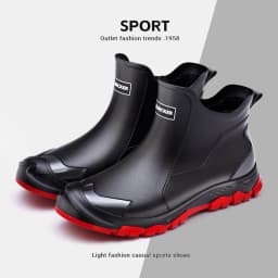 New Outdoor Non-slip Light Shoes Men Rain Boots Waterproof Rubber Fishing Shoes Durable Waterproof Rubber Fishing Shoes 39-45