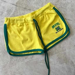 Summer Brasil Flag Print Contrast Piping Drawstring Waist Dolphin Shorts Daily Streetwear Slim Y2K Trendy New Women's Shorts