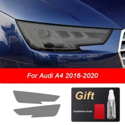 2pcs Black TPU Car Headlight Protector Film Sticker for Audi A4 8V A3 B8 B9 A5 A6 C8 A7 A8 D4 TT E-tron R8
