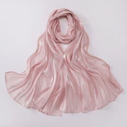 High Qulaity Solid Color Silk Scarf Shining Unilateral golden chain Chiffon Hijab Veil Long Chiffon Sunscreen Headscarf Outdoor