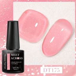 MEET ACROSS 7ml Orange Red Pink Gel Nail Polish Laser Sparkling Soak Off Semi Permanent Nail Art UV Gel Varnishes Spring Summer