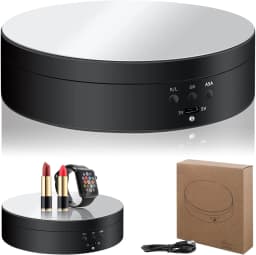 Rotating Display Stand 360-Degree Motorized Spinner Turntable with USB Power Cable for Photography Products and Shows (White)