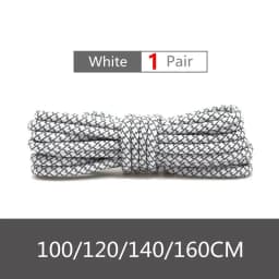 1Pair Reflective Shoelace Fluorescent Shoelaces for Sneaker Round Rope Shoe Laces Yezzy 350 Unisex 100/120/140/160cm Shoetrings