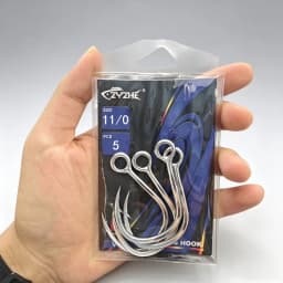 ZYZHE 5~10pcs/Lot Single Lure Hook 4#-13/0# 12 Sizes Bkk 8095 Hooks Saltwater Ultra-Antirust Coating Fakebait Assist Hooks