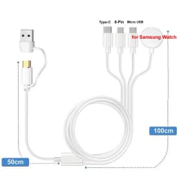 4 in 2 USB Charger Cable for Samsung Galaxy Watch 7/6/5 Pro/4/3 Charging Dock,USB Type C Cord for S23/S22/S20 Phone & Micro USB