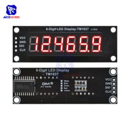 diymore 0.36 inch TM1637 6 Bits 7 Segment Digital LED DIsplay Module I/O Interface 5 Color Available for Arduino