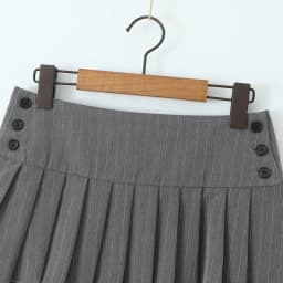 Y2K Grey Striped Print Side 3 Buttons Pleated Mini Skirt Sexy Low Waist Short Skater Skirts