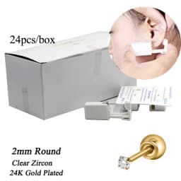 24pcs/Box Disposable Ear Piercing Gun Safe Ball Clasps Mini Daisy Crown Earring Piercer Machine Tool For Adult Kids Wholesale