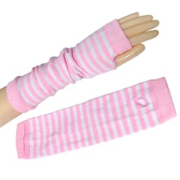 Men Women's Summer Winter Long Knitted Stripe Hip-Hop Emo Gothic Lolita Black Fingerless Gloves Girls Boys Arm Warmers Gloves