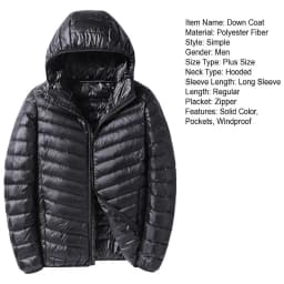 Snow-ready Down Parka Men's Lightweight Down Coat with Hood Warm Winter Jacket for Cold Weather Windproof Long Sleeve Outerwear