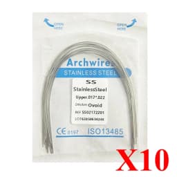 10pack AG Dental Arch Wires Orthodontic Super Elastic NITI Round Rectangle Archwire Lower/Upper 012/014/016/018/020/16x16/16x22