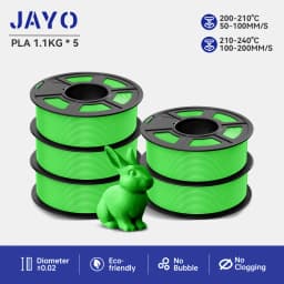 JAYO PLA Filaments 5 Rolls/ 3D Printer Filament 1.75mm FDM 3D Printer Materials Neatly Wound High Toughness for FDM 3D Printer
