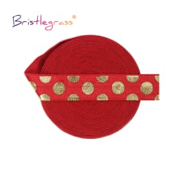BRISTLEGRASS 2 5 10 Yard 5/8" 15mm Evil Eye Hamsa Hand Foil Print Fold Over Elastics FOE Spandex Bands Tape Hair Tie Sewing Trim