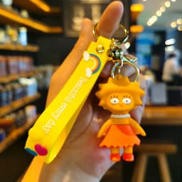 Cartoon The Simpsons Keychain Lisa Bart Homer J. Simpson Keyring Backpack Creative Car Key Chain Accessorie Toys Christmas Gifts