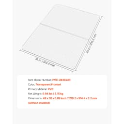 VEVOR Chair Mat Plastic Floor Protector Rug with Studded Non-Slip & Easy to Clean Smooth Glide Under Desk Rug for Home Office