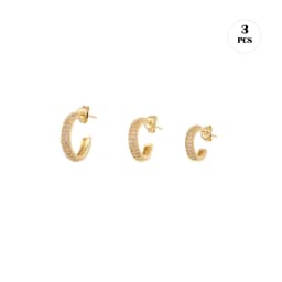 CRMYA Gold Silver Filled Hoop Earring CZ Zircon Heart Higgle Stud Earrings For Women Jewelry Earings Wholesale Aretes De Mujer