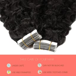Tape In Human Hair Extensions Water Wave Invisible Seamless Curly Tape In Hair Extensions Tape in Curly Human Hair 12-26Inch