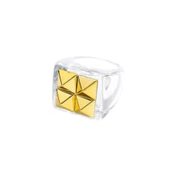 2024 New Trendy Geometric Square Round Resin Acrylic Chunky Rings for Women Girls Punk Style Knuckle Flower Rings Jewelry