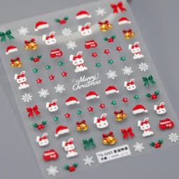 5D Laser Winter Snowflake Christmas Shiny Rhinestone Embossed Relief Self Adhesive Nail Art Decoration Sticker Manicure Decals