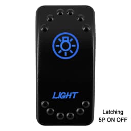 Waterproof Rocker Switch with Blue LED | 12V/24V Latching & Momentary (SPST/ DPDT) | for Marine, UTV, ATV, RZR, Automotive