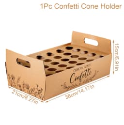 Kraft Paper Wedding Confetti Cone Holder Support for Wedding Decor Confetti Cones Stand Box Tray Fake Flower Wedding Paper Cones
