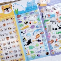 NEKONI Creative Animals Cartoon Crystal Stickers Scrapbooking DIY Journaling Stationery Diary Cute Stickers School Supplies